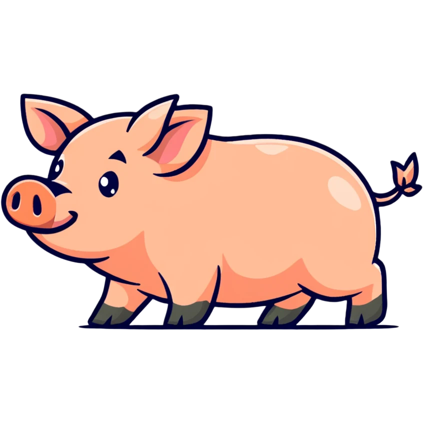 orange wild pig cartoon sticker emoji