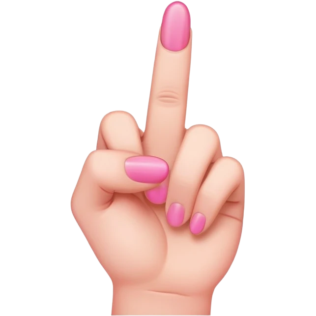 Pink middle finger emoji