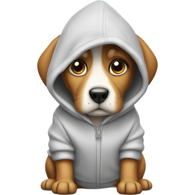 Dog wearing hoodie emoji