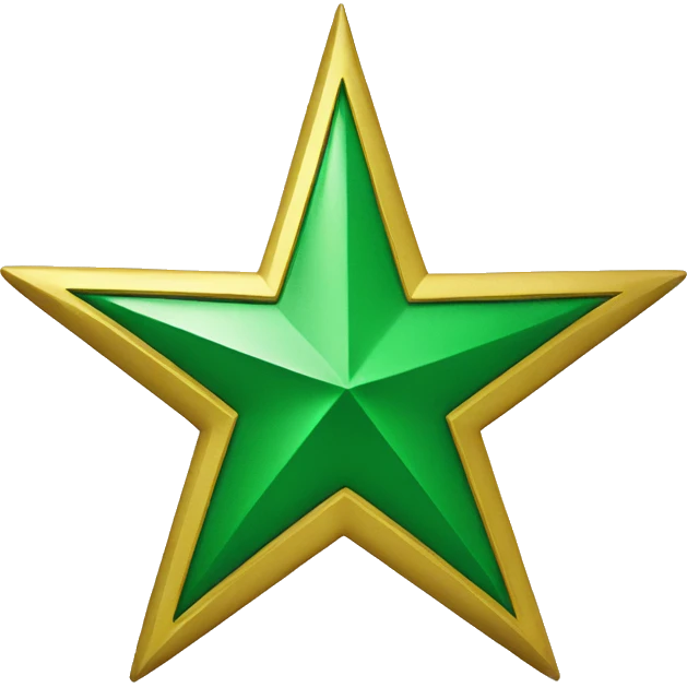 A Star high tech green and gold emoji
