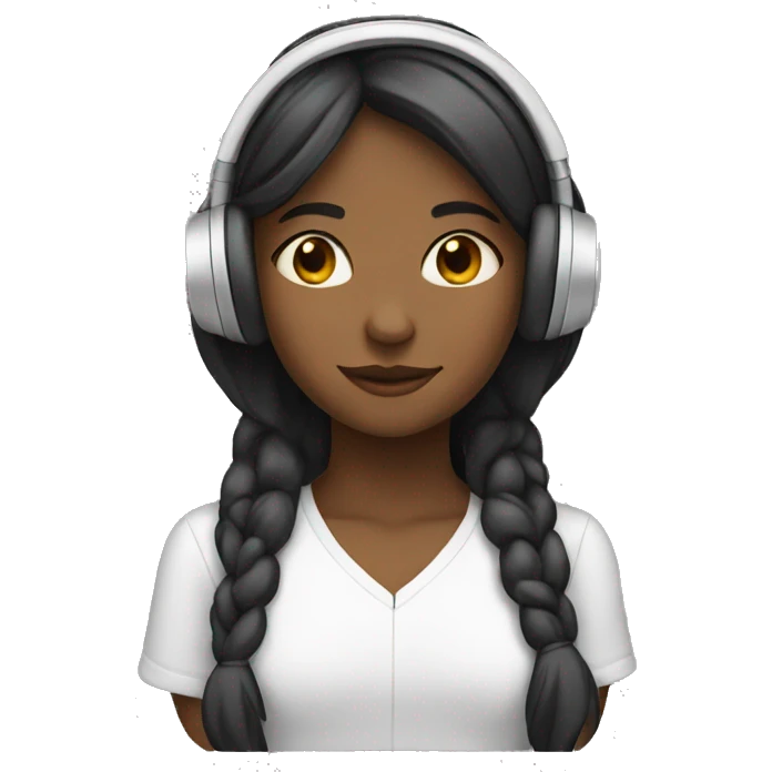 Girl with headphones peaceful emoji