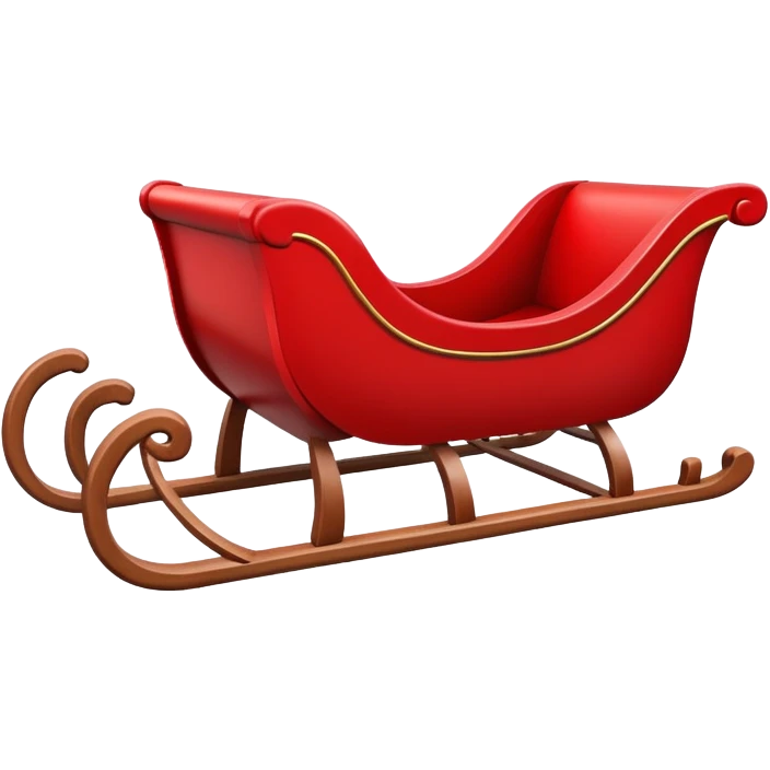 simple empty red sleigh, no decorations emoji