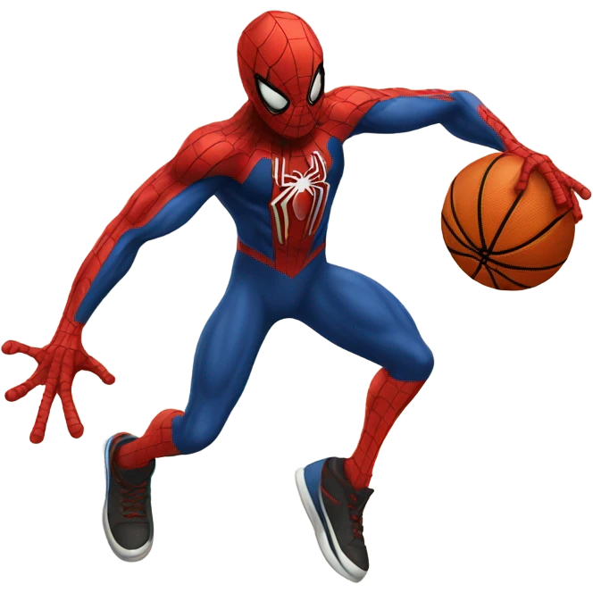 Spiderman playing basketball emoji
