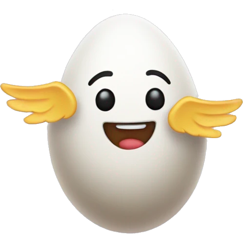 Egg flying in the air emoji