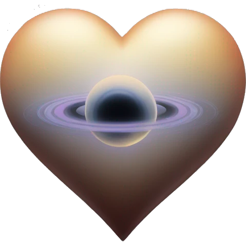 titaniuim heart shape saturn emoji