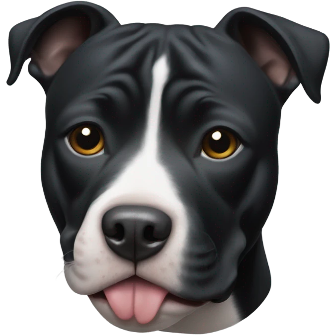 Black staff dog with white nose  emoji