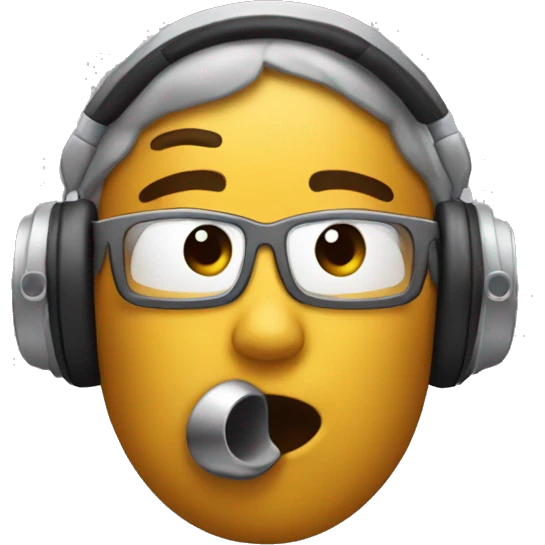 Shush with headphone emoji