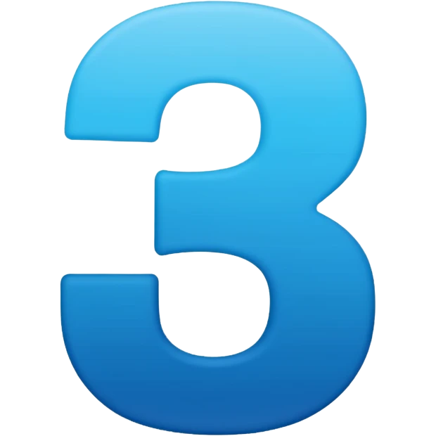 number 8 in blight blue to ocean blue gradient in comic sans - no background - PNG file emoji
