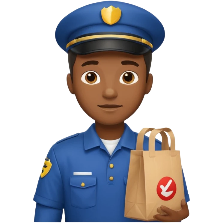Food Delivery Courier black man emoji