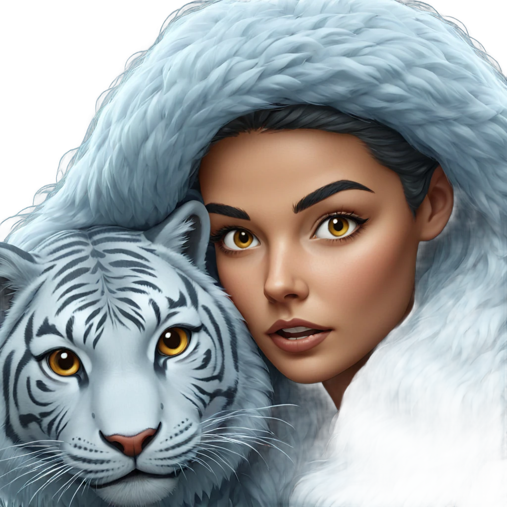 girl with tiger hood portrait emoji
