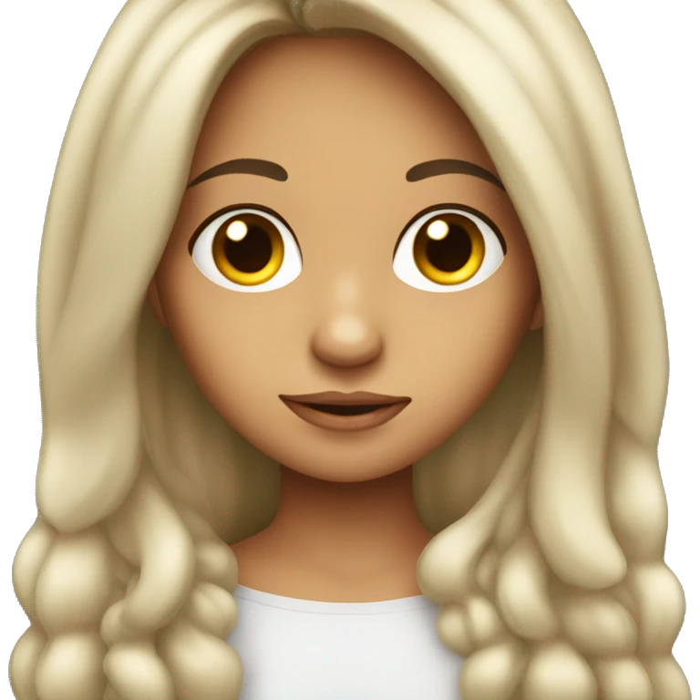 Pretty hispanic girl with big eyes and long hair emoji