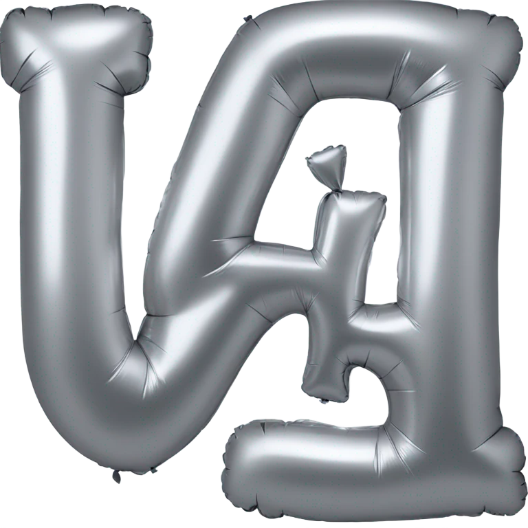 R silver metallic balloon letter emoji
