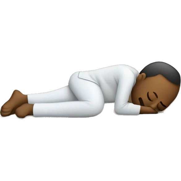 A person who has fallen asleep in an awkward position and is cecked out from the world. Maybe half on the couch and half on the floor face covered  emoji