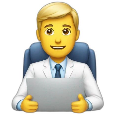 job interview desk white man  emoji