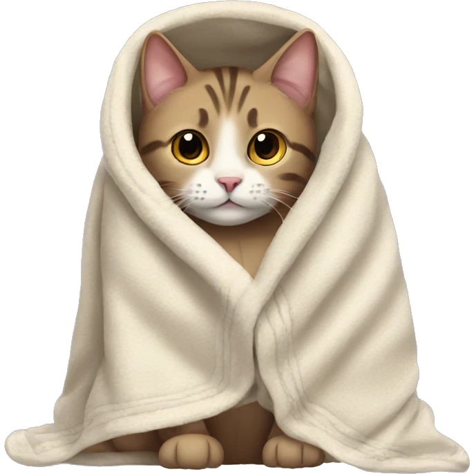 Cat wearing a blanket emoji