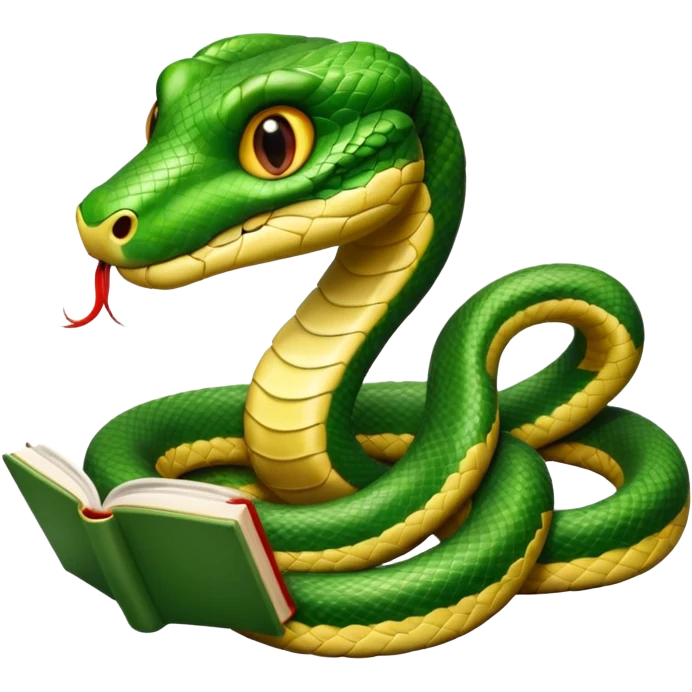 kitap okuyan yılan emoji