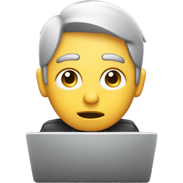 developer looking confused on laptop emoji