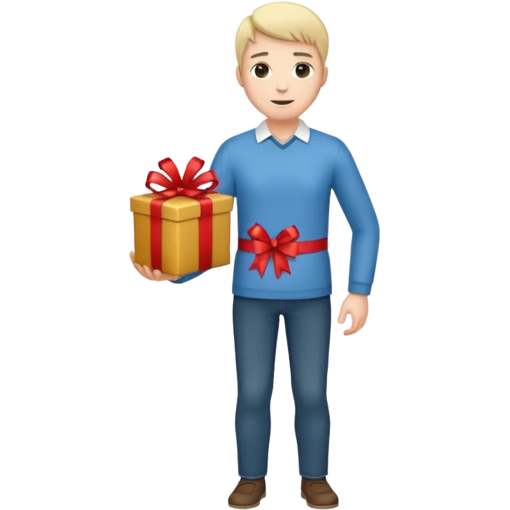 full-body man with a gift in his hands emoji