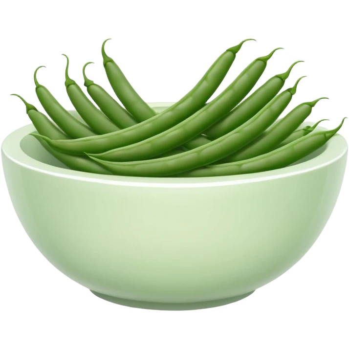 LITTLE LONG BEANS IN THE WHITE BOWL emoji