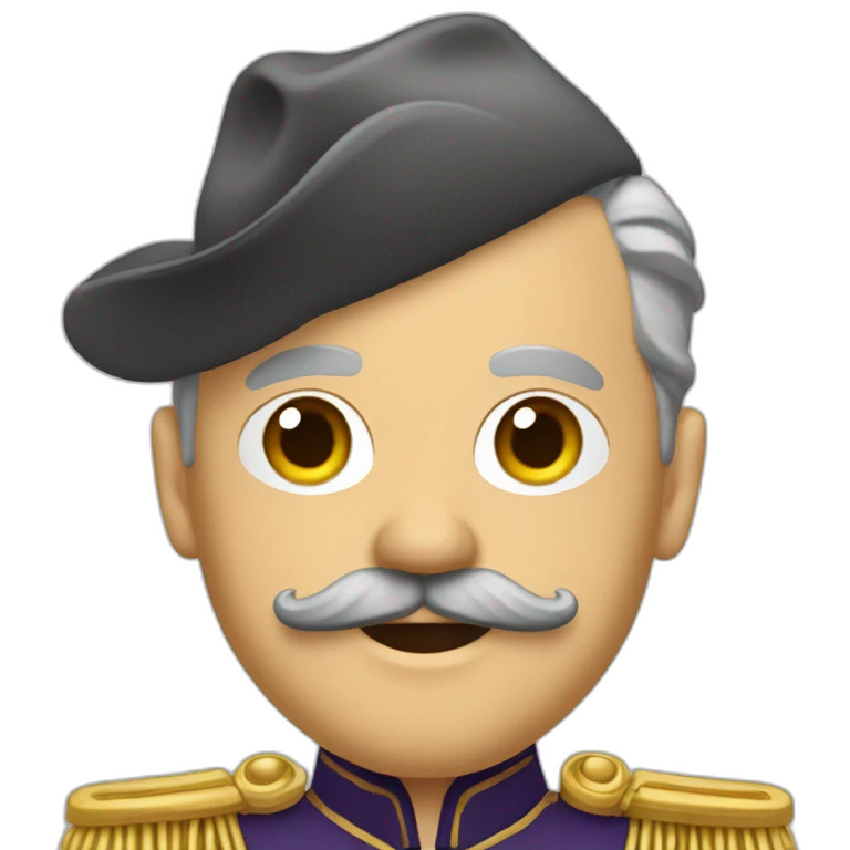 Général avec une moustache emoji