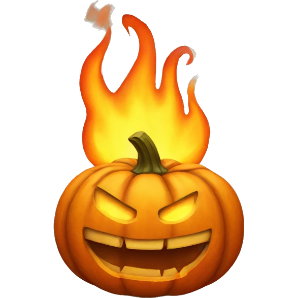 pumpkin on fire emoji
