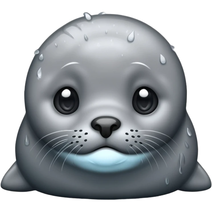 Sad seal in the rain emoji