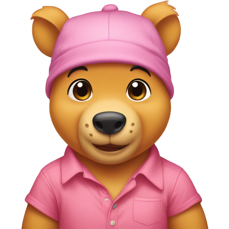 winnie the pooh wearing a pink shirt emoji