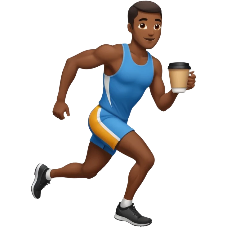 Morning Coffee Runner black man  emoji