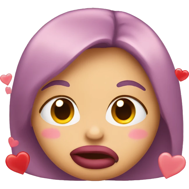 Blushing kiss face with hearts  emoji