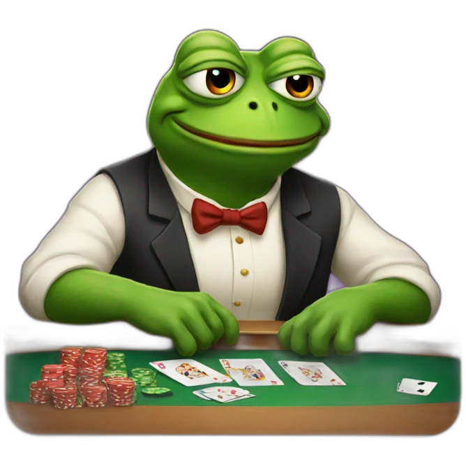 pepe playing poker emoji