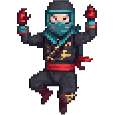 masked ninja jumping emoji