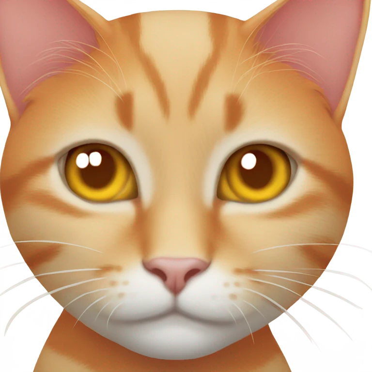 Orange cat holding heart emoji