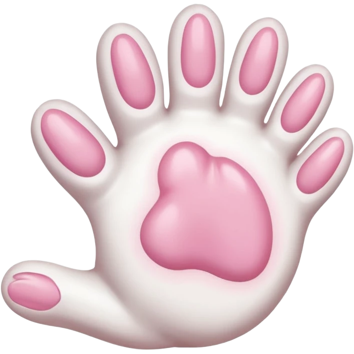 d white cat's hand with cat's toenails emoji