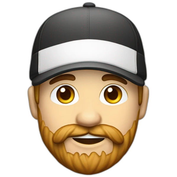 Joven piel blanca gorra levemente gordo con poca barba audífonos de cintillo emoji