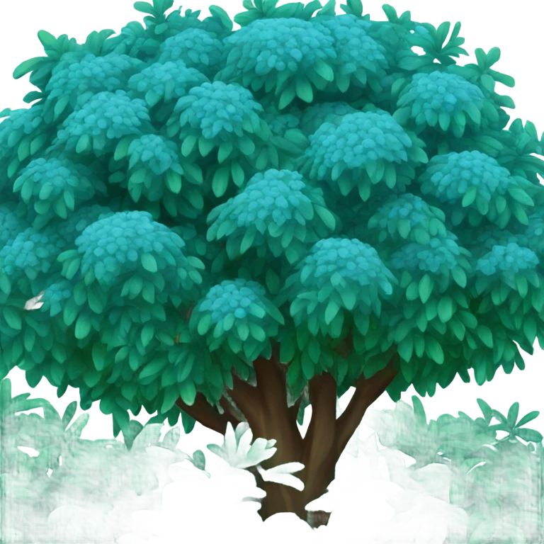 blue color bush emoji