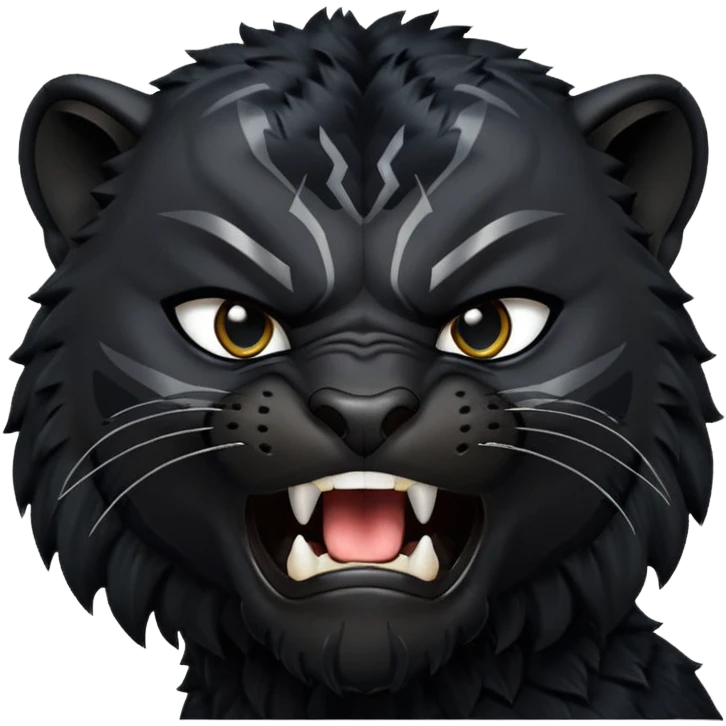 black panther with open mouth fierce expression emoji