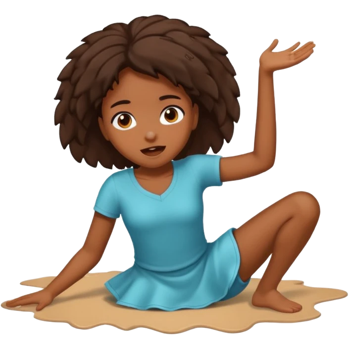 Black girl throwing up on floor emoji
