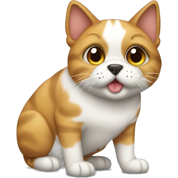 Cat wearing dog emoji