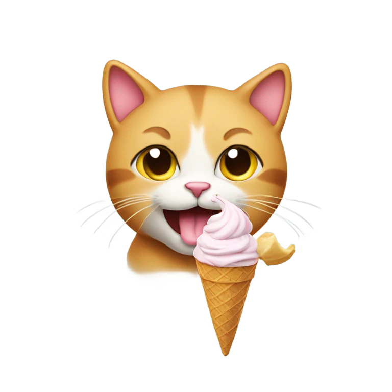 Cat eating ice cream emoji