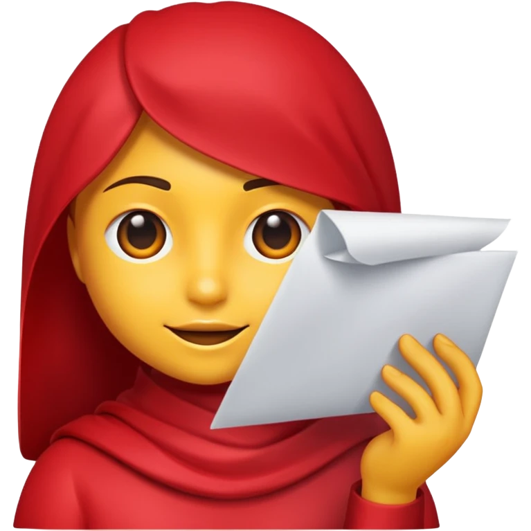 Pasta vermelha com papel emoji