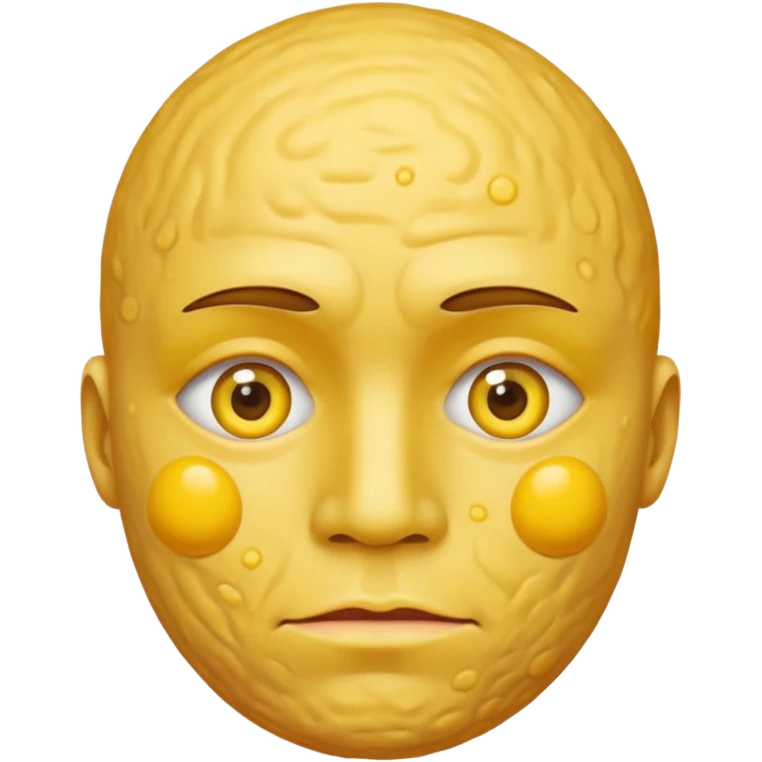 A circular yellow face with many close together face herpes sores emoji