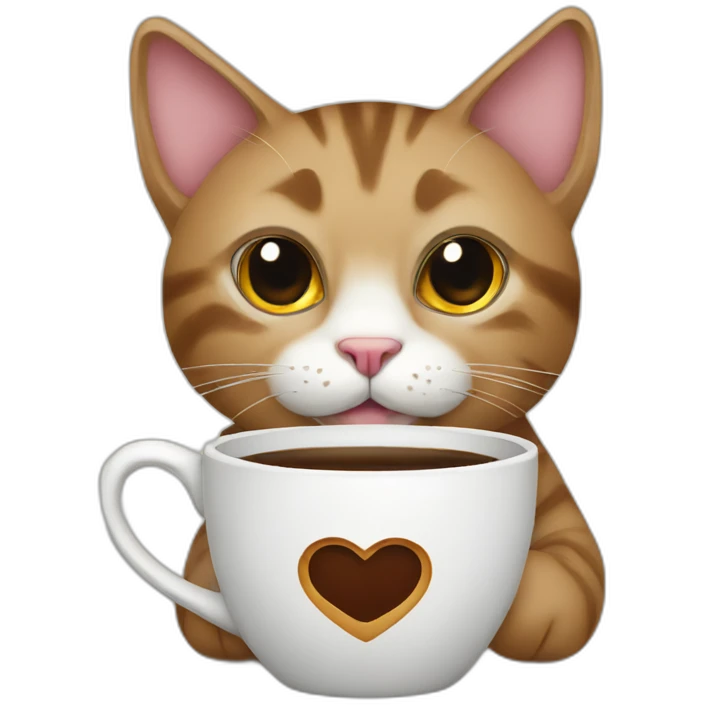 cat with coffee emoji