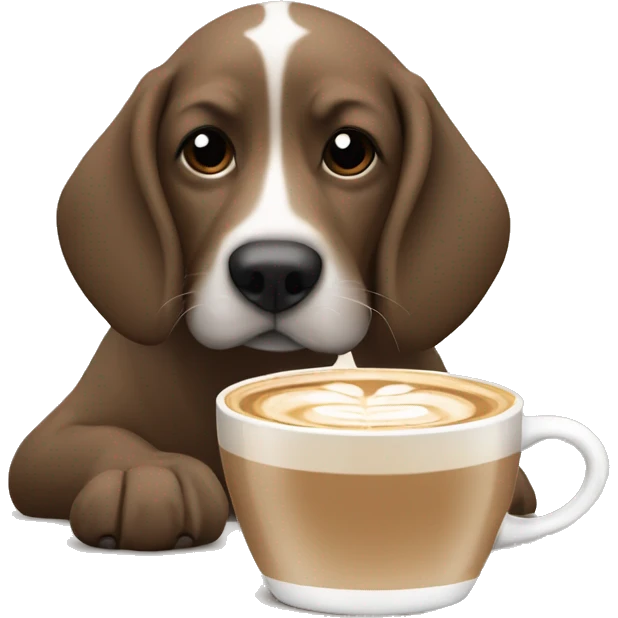Dog drinking a latte while sleeping￼ emoji