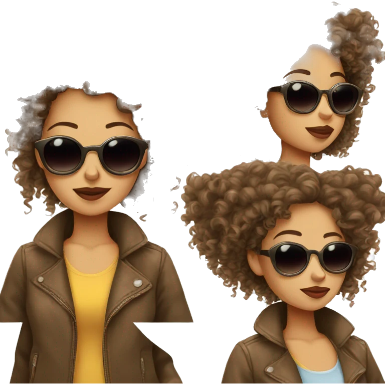Stylish curly girl wearing sunglasses emoji