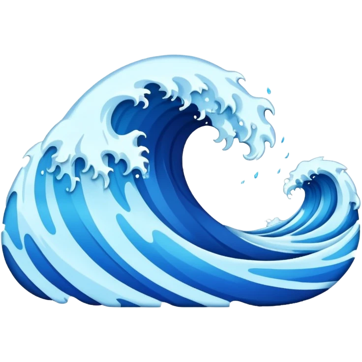 glitter blue wave emoji