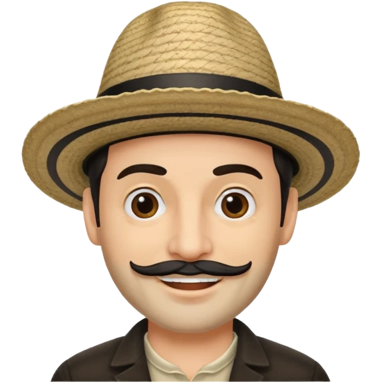 A happy fair skinned Colombian man with some facial hair wearing a black and beige stripped Colombian hat  emoji