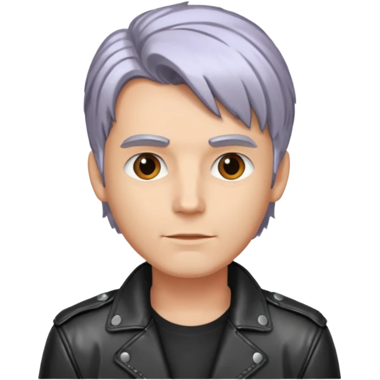 man with metalic hair lether jacket emoji