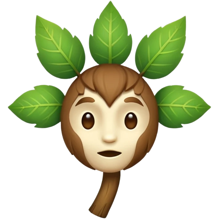 woodland spirit shaking head with leaf cross symbol emoji