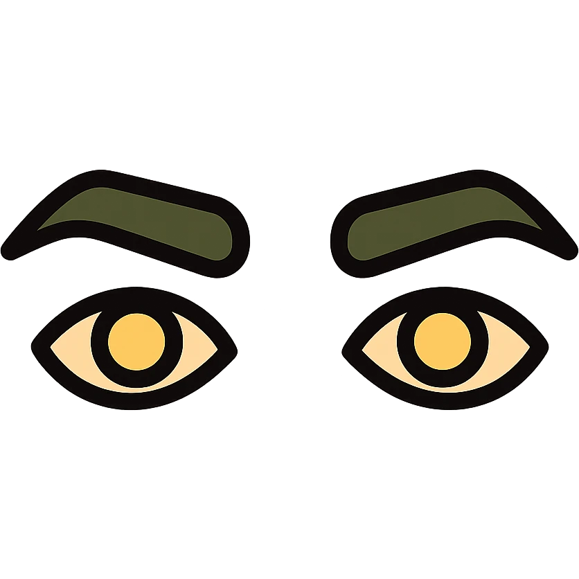 Cristiano Ronaldo's eyes and eyebrows, no face emoji