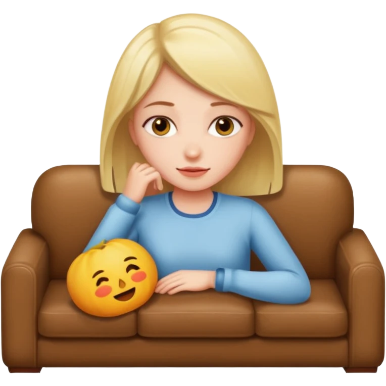 a girl lies on a couch  emoji